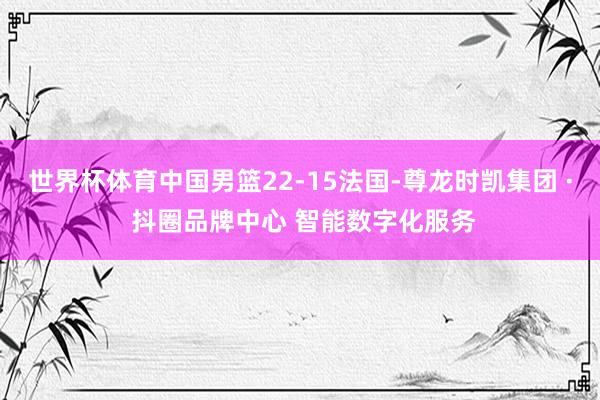 世界杯体育中国男篮22-15法国-尊龙时凯集团 · 抖圈品牌中心 智能数字化服务