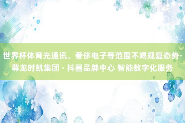 世界杯体育光通讯、奢侈电子等范围不竭规复态势-尊龙时凯集团 · 抖圈品牌中心 智能数字化服务