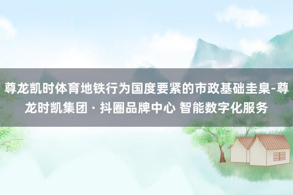 尊龙凯时体育地铁行为国度要紧的市政基础圭臬-尊龙时凯集团 · 抖圈品牌中心 智能数字化服务