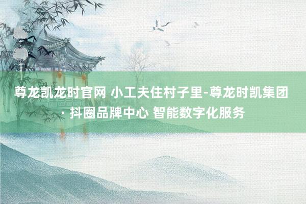 尊龙凯龙时官网 　　小工夫住村子里-尊龙时凯集团 · 抖圈品牌中心 智能数字化服务