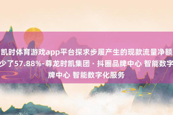 凯时体育游戏app平台探求步履产生的现款流量净额同比减少了57.88%-尊龙时凯集团 · 抖圈品牌中心 智能数字化服务