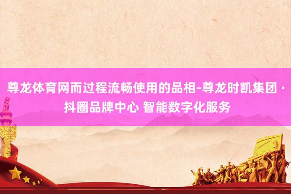 尊龙体育网而过程流畅使用的品相-尊龙时凯集团 · 抖圈品牌中心 智能数字化服务