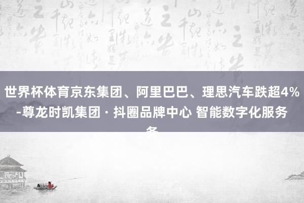 世界杯体育京东集团、阿里巴巴、理思汽车跌超4%-尊龙时凯集团 · 抖圈品牌中心 智能数字化服务