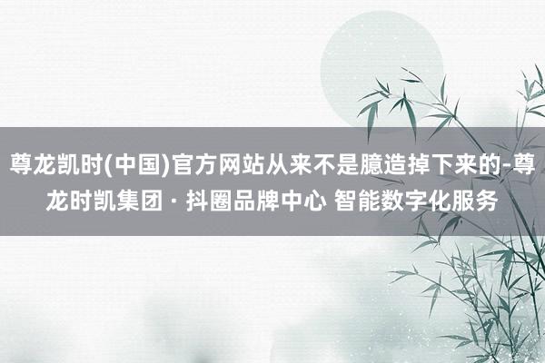 尊龙凯时(中国)官方网站从来不是臆造掉下来的-尊龙时凯集团 · 抖圈品牌中心 智能数字化服务