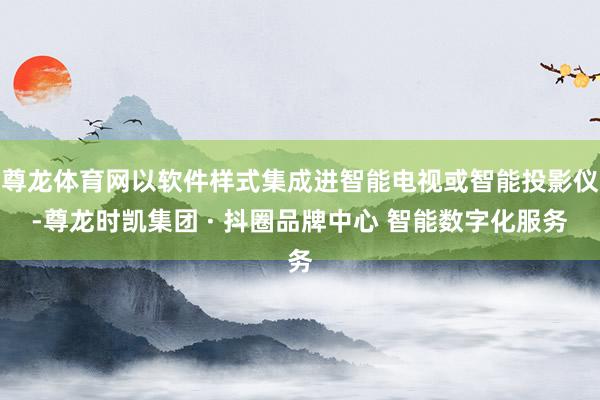 尊龙体育网以软件样式集成进智能电视或智能投影仪-尊龙时凯集团 · 抖圈品牌中心 智能数字化服务