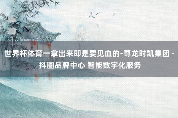 世界杯体育一拿出来即是要见血的-尊龙时凯集团 · 抖圈品牌中心 智能数字化服务