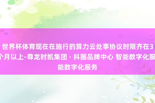 世界杯体育现在在施行的算力云处事协议时限齐在36个月以上-尊龙时凯集团 · 抖圈品牌中心 智能数字化服务