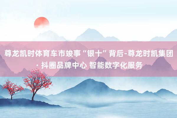 尊龙凯时体育　　车市竣事“银十”背后-尊龙时凯集团 · 抖圈品牌中心 智能数字化服务