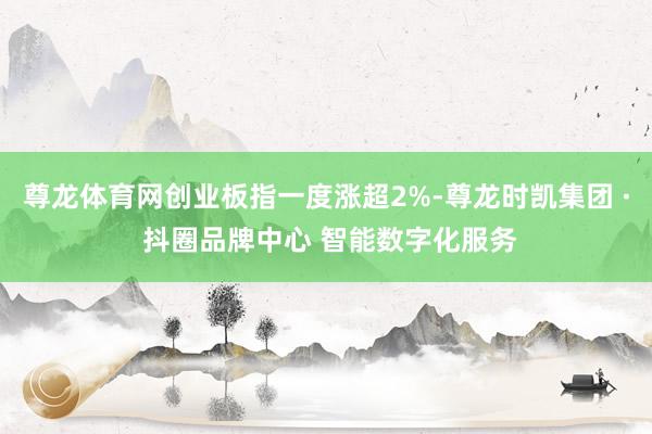 尊龙体育网创业板指一度涨超2%-尊龙时凯集团 · 抖圈品牌中心 智能数字化服务