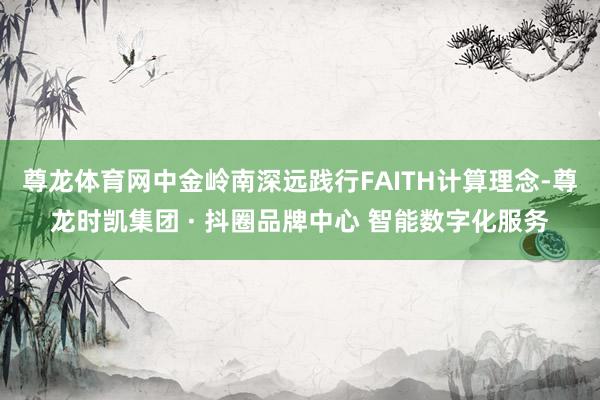 尊龙体育网中金岭南深远践行FAITH计算理念-尊龙时凯集团 · 抖圈品牌中心 智能数字化服务