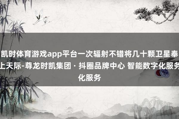 凯时体育游戏app平台一次辐射不错将几十颗卫星奉上天际-尊龙时凯集团 · 抖圈品牌中心 智能数字化服务