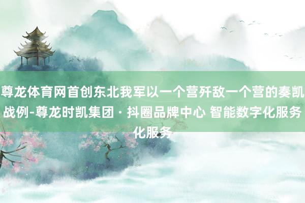 尊龙体育网首创东北我军以一个营歼敌一个营的奏凯战例-尊龙时凯集团 · 抖圈品牌中心 智能数字化服务